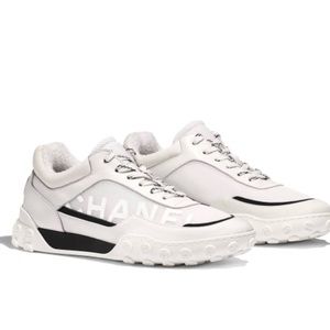 White Chanel Calfskin Sneakers